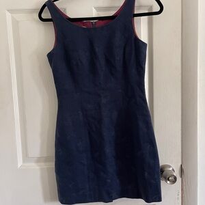Elegant Navy Blue Sleeveless Dress